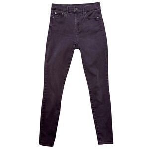 Gap 1969 True Skinny High Rise Jeans Plum Dark Academia Denim Sz 25r minimalist